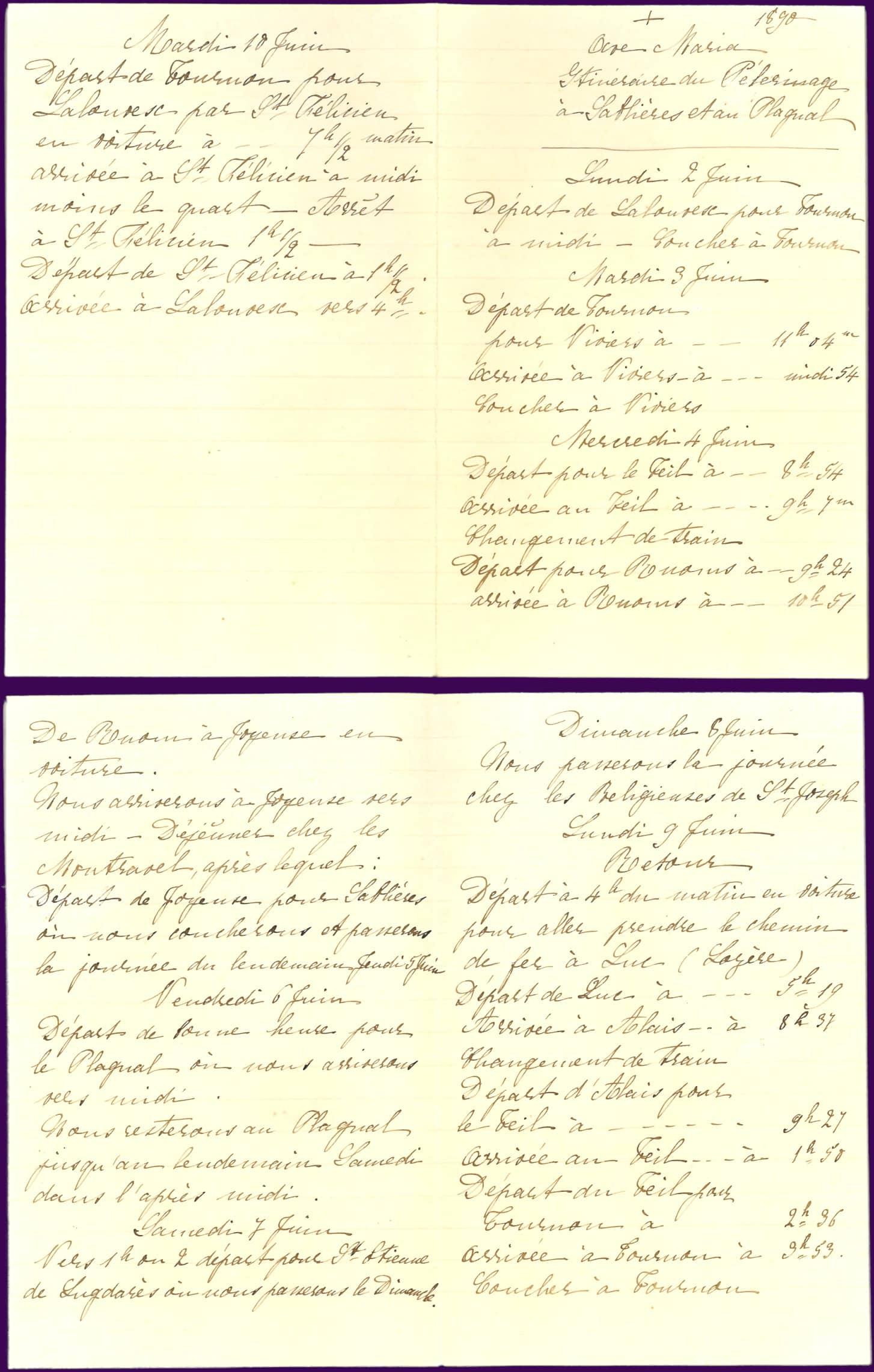 1890, a primeira peregrinação seguindo os passos dos fundadores